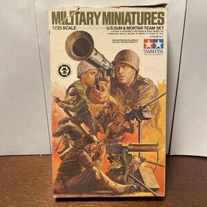 Tamiya 1:35 Scale Military Miniatures US‎ Gun & Mortar Team Set #35086 Open Box
